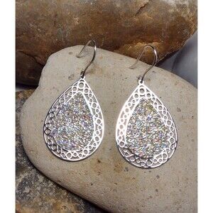 Sterling Silver 925 Sparkle Enamel Dangle Earrings